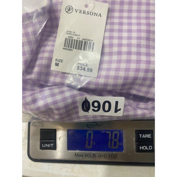 NWT$34.99 June & Hudson Long-Sleeve Wrap Blouse Size M Purple Gingham Stretch Wa - Picture 12 of 12